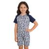 Tuta Intera Stampata Girocollo Manica Corta Anti-Strisce Unisex per Bambini Adattiva con Zip Invisibile Posteriore per Esigenze Speciali
