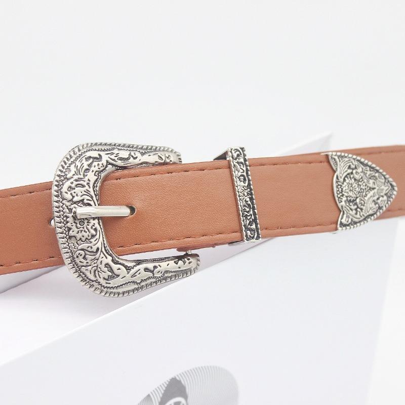New European American Pin Buckle Belt Set | Women's Trendy Spice Girl 3-Piece Retro Hot-Selling Premium Waistband Accessory