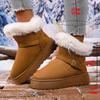 Fashion Fashion Buckle Faux Fur Snow Boots for Women Warm Plush Lining Platform Winter Boots Woman Non Slip Faux Suede Ankle Botas Mujer