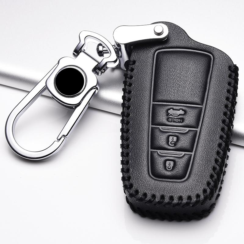 Top Layer Leather Car Key Cover Key case For Toyota Camry Prado 2017 2018 CHR Prius Corolla RAV4 camry 2018 se Remote Key Shell