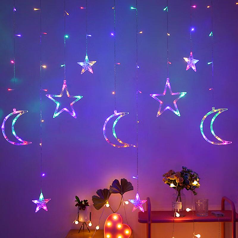 LED Star Moon Decorative String Lights Flashing Plug-in Type