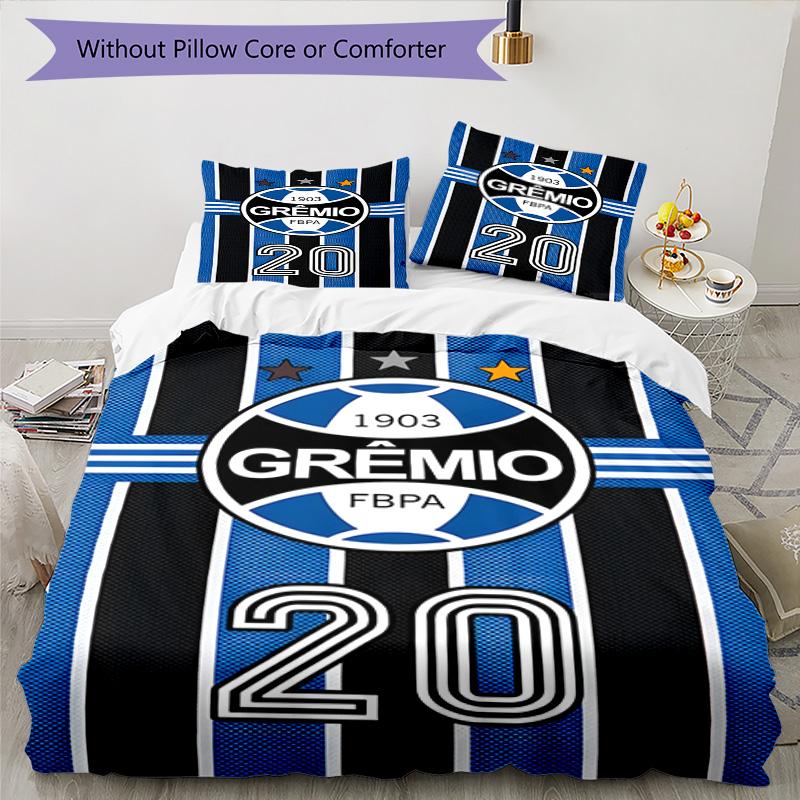 Grêmio FBPA Printed Pattern Duvet Cover Set – Includes 1 Duvet Cover and 2 Matching Pillowcases Bedroom Decor Christmas Gifts