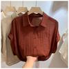 Loose Short Sleeve Shirt Women's Roll Up Sleeve Design Summer New Style Anti-Aging Fashionable Top Small Audience Design