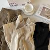 Damen Anzughose mit hohem Bund, Rippstrick, Weiter Beinschnitt