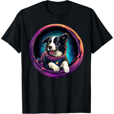 Weltraum Border Collie Hund Mama Papa Border Collie T-Shirt