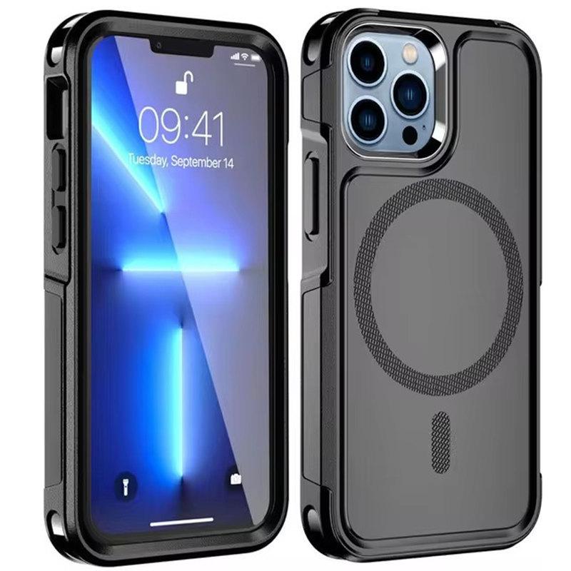 For MagSafe Phone Case Pro iPhone 16 13 12 Pro Mini Max 11 15 14 Plus Nárazuvzdorný Heavy Duty Robustní magnetický hybridní matný kryt