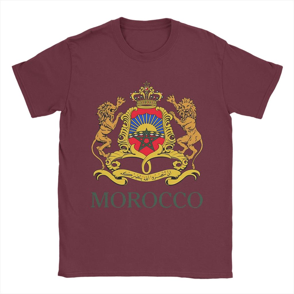 Coat of Arms of Morocco Cotton TShirt For Man Summer Y2K TShirts Breathable Trending Tee Shirt Oversize Dropshipping Clothing