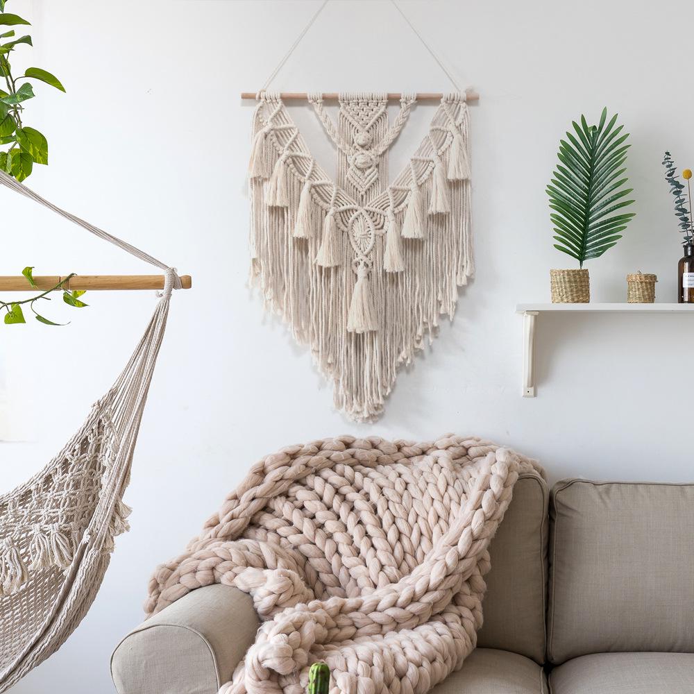 "Simple Nordic Style Bohemian Woven Tapestry for Home Decor"
