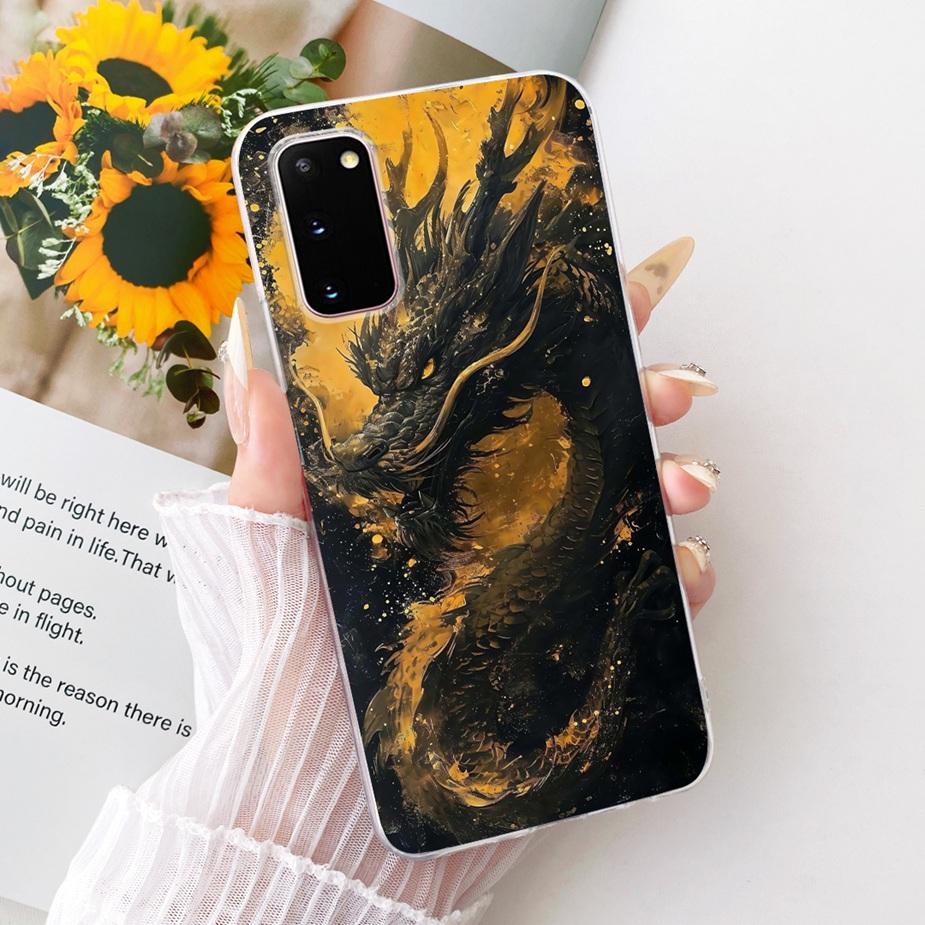 For Samsung Galaxy S20 Plus Case SM-G985F Luxury Bow Flowers Painted Cover Soft Silicone Case For Samsung S20+ S 20 Plus 5G Bags