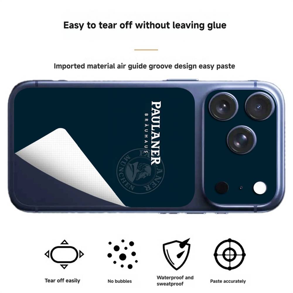 

German Beer p-Paulaners Modern Style Back Decal Sticker Protective Wrap Skin for iPhone 17 Pro 17 Pro Max iPhone 17 Pro