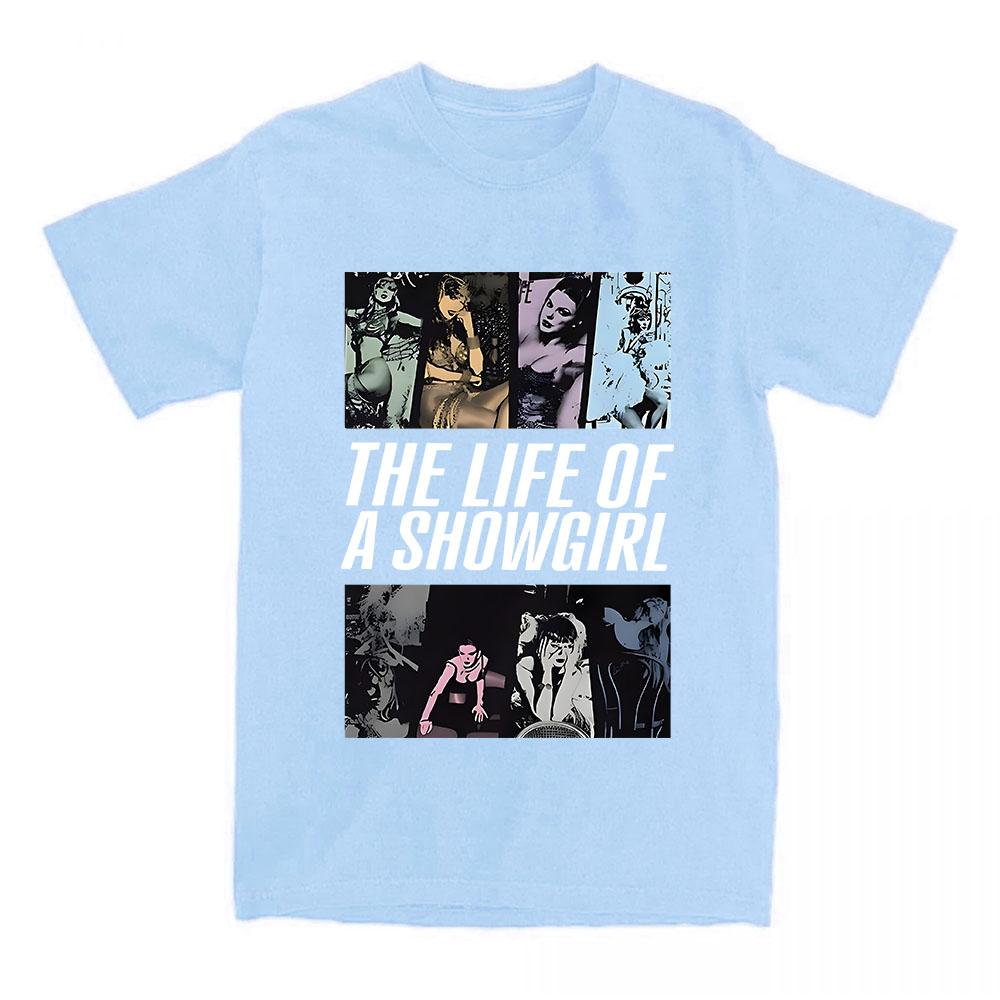 Album The Life of A Showgirl Printing T-shirt Short Sleeve Cotton O-neck Tshirts Casual Unisex Streetwear Women Men Clothing Tee
