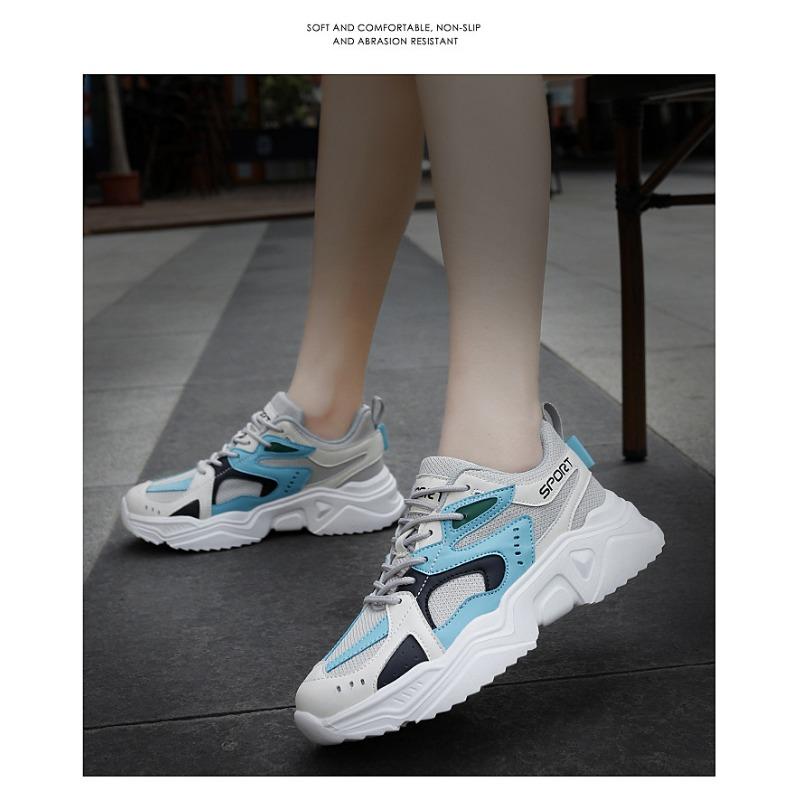 Summer Breathable Sports Shoes with Thick Sole and Increased Height for Women Breathable Small Size Women's Shoes