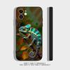 Cute Animal Chameleon Phone Case For iPhone 17,16,15,14,13,12,11,XR,Pro,XS,Max,XR,Plus,Mini Soft Silicone Black Shockproof