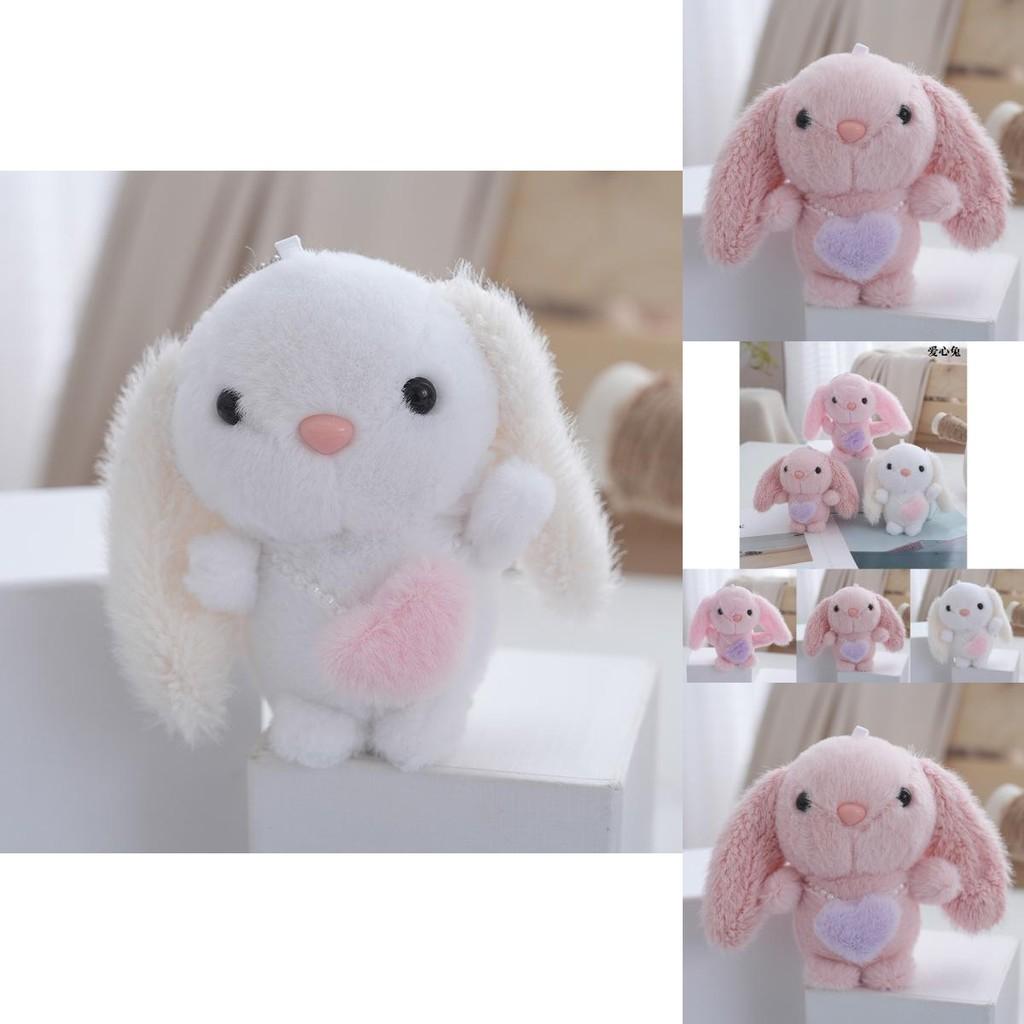 Charming Pink Plush Bunny Keychain Miniature Cuddly Doll Perfect For Children's Presents