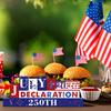 Patriotic Design: Wooden Table Sign Featuring Bold Red, White, And Blue Colors With Fireworks, Stars, And Festive July 4Th 2026