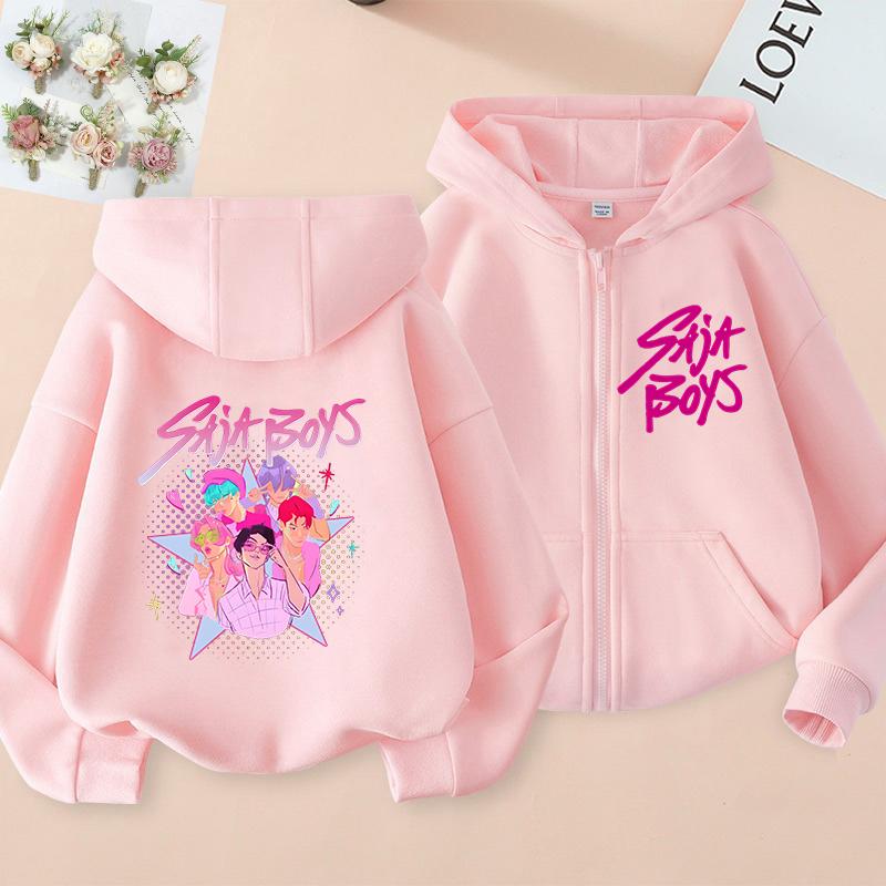 Zip Up Sweatshirts Saja Boys Kpop Demon Hunters Hoodie Children Clothes Kid Girl Boy Sweatshirt Zipper Hoody Baby Top