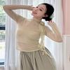 OEING Women's Mesh Half-High Collar Dance Practice Top