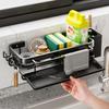 Aluminum Alloy Wall Mount Dishcloth Storage Rack With Removable Drip Tray For Kitchen Organization