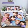BTS Pattern Bedding Home Decoration Birthday Gift (1 * Duvet Cover + 2 * Pillowcase, Without Core)