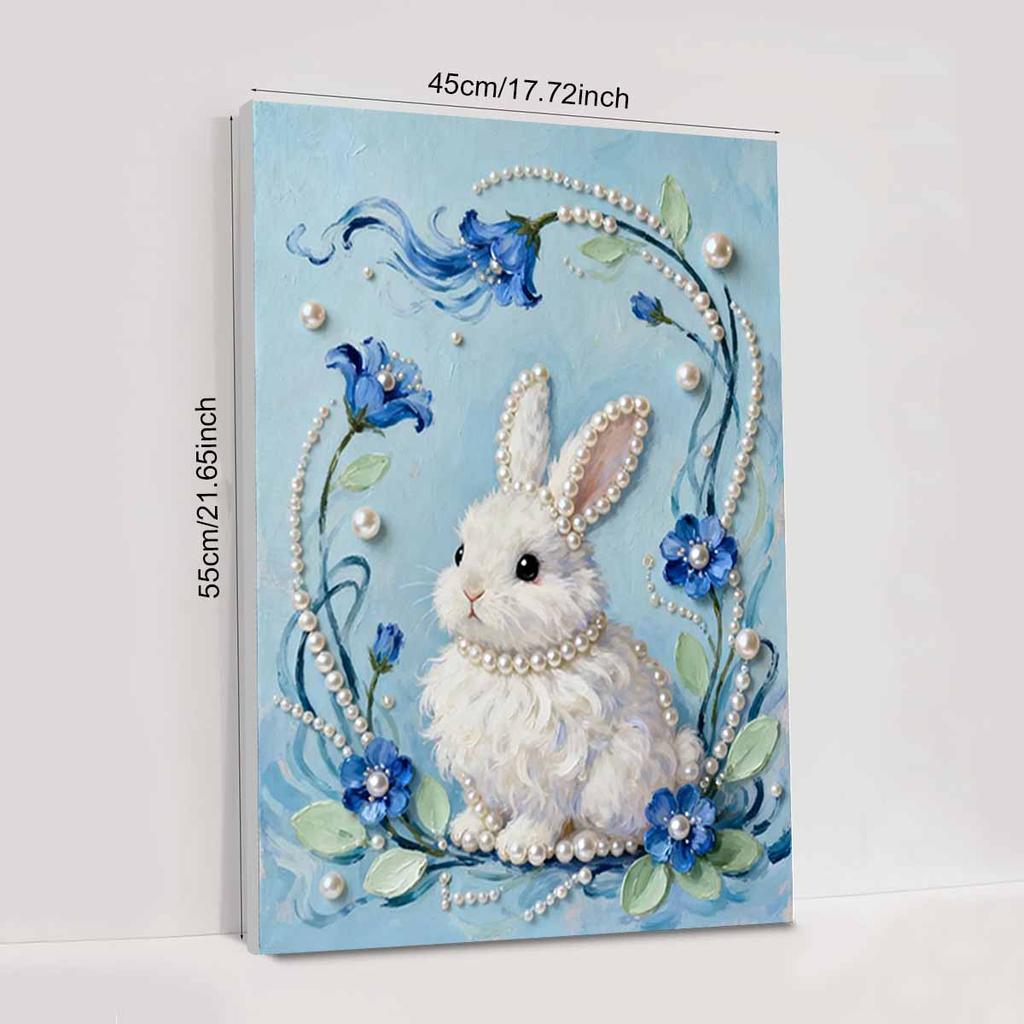 Crystal Pearl Painting 5D DIY Frame Decoration Painting Rabbit Home Wall Decoration Transparent Pearl Gemstone Painting Picture Art Crafts
