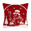 Red Series Snowflake Reindeer Pattern Throw Pillow Cover with Short Plush Print for Living Room Sofa Decoration Cushion Cover