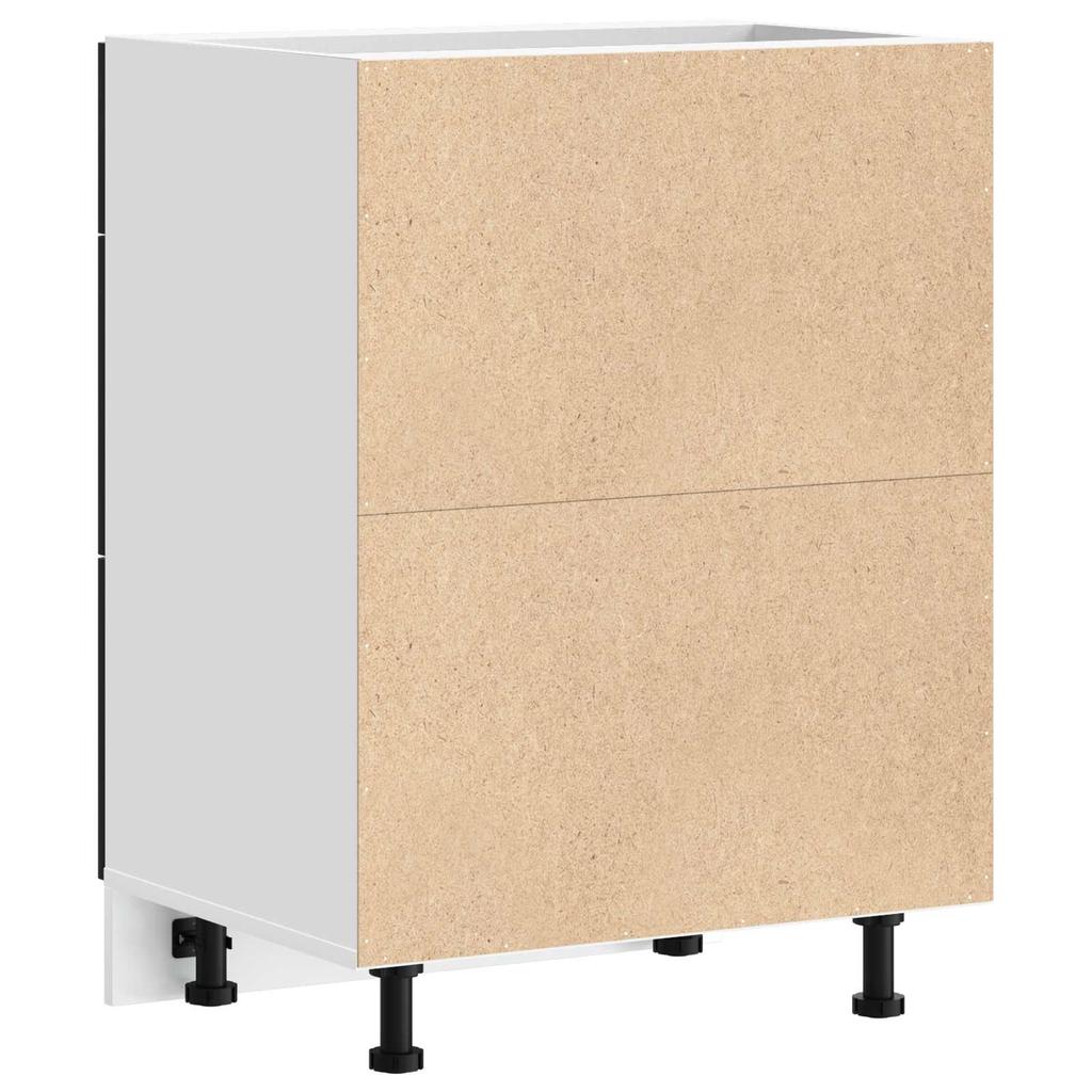 Kitchen Base Cabinet Black Oak Look 60 x 46 x 81.5 cm