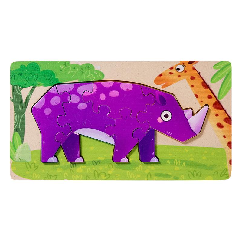 

Children s early education animal cognition double-sided scene three-dimensional puzzle matching panel digital double-sided gameplay wooden toy