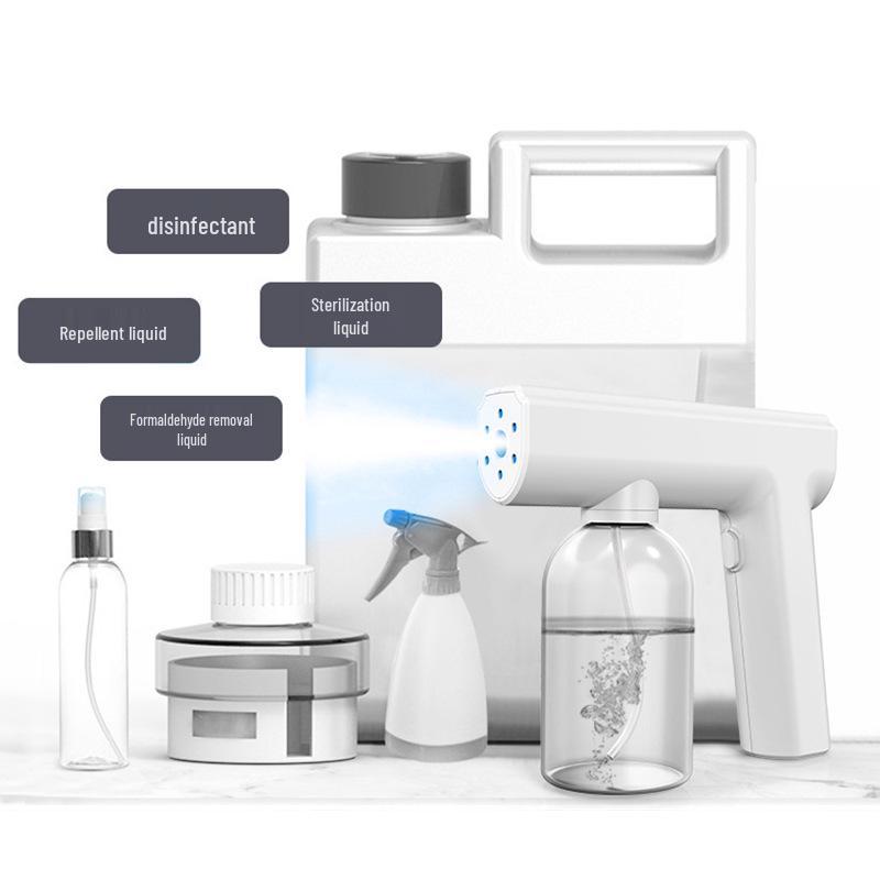 Compact Wireless Rechargeable Disinfection Spray Gun with Blue Light Air Purifier