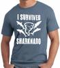 PubliciTeeZ Funny Big and Tall King Size I Survived Sharknado T-Shirt Unisex T-Shirt