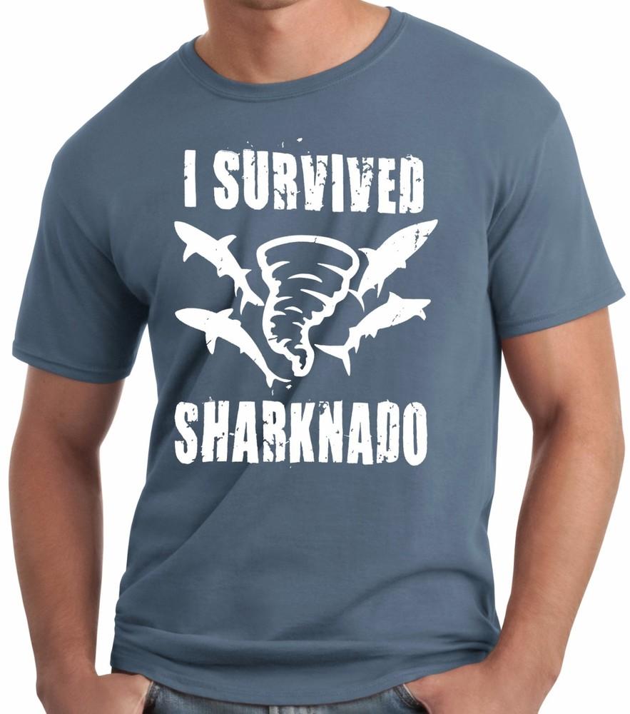 PubliciTeeZ Funny Big and Tall King Size I Survived Sharknado T-Shirt Unisex T-Shirt XXXL