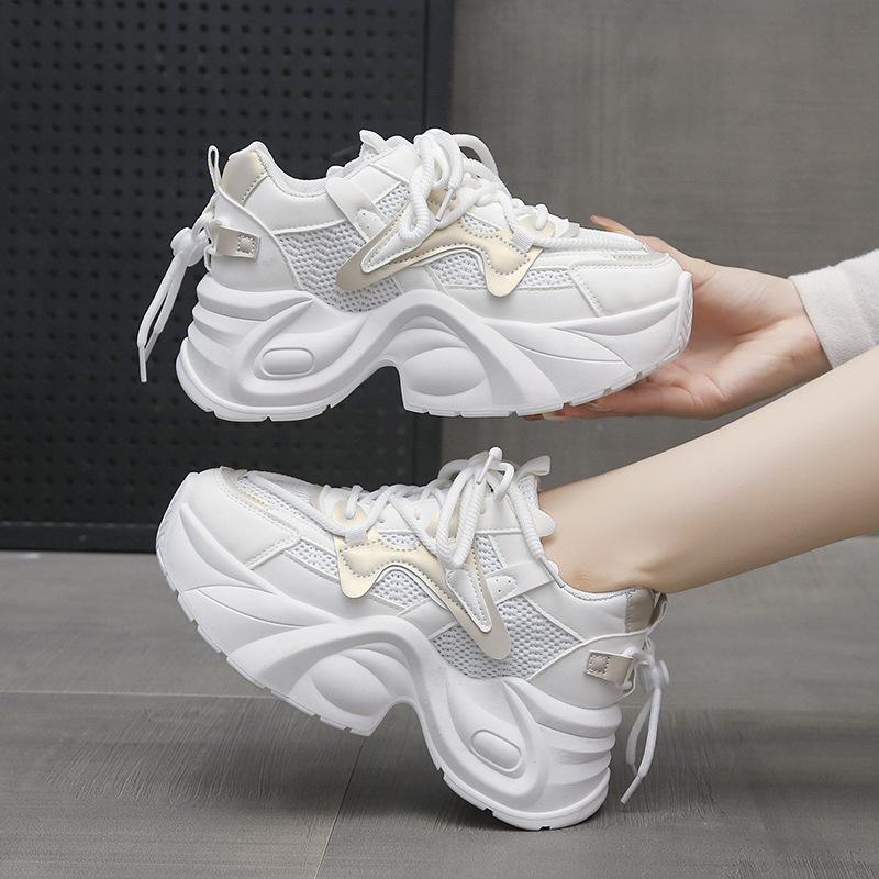 Plateau-Dad-Schuhe Damen Frühjahr 2025 neue Muffin-Schuhe atmungsaktive vielseitige Freizeitschuhe kleiner innerer Höhenzuwachs Damenschuhe