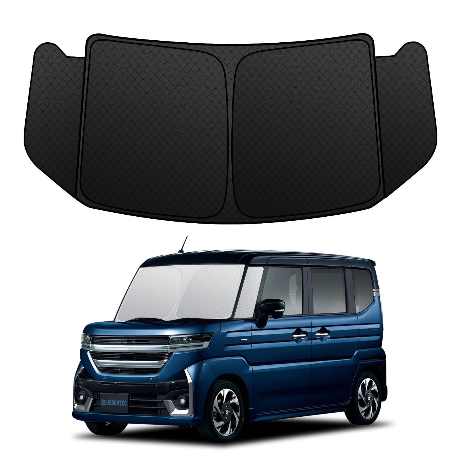 

Suzuki Spacia MK04 MK03 Wagon R Smile Windshield UV No Suction Cups Light Summer UV Easy Installation and Includes Storage Bag [Enhanced Edition]