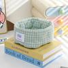 Gingham Fabric Storage Basket Soft Quilted Makeup Storage Basket  Home Decor