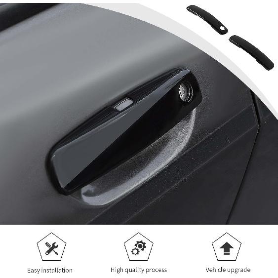 Voodonala for Challenger Door Handle Cover Trim Embellishment Fit for 2012-2025 Dodge Challenger Exterior Accessories 2pcs Black