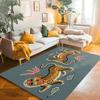 Bohemian Tibetischer Tiger Floral Teppich Nachttisch Bodenmatte Rutschfest Vintage Tier Teppich Marokkanische Teppiche für Wohnzimmer Dekorativ