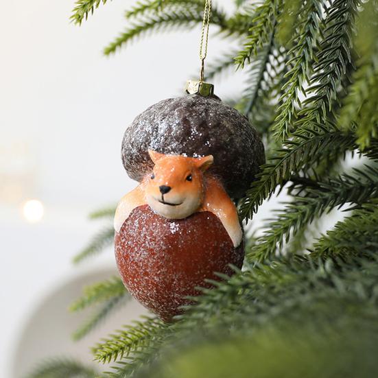 Christmas Tree Decoration Squirrel Hedgehog Christmas Ball Ornaments Xmas Holiday Decor for Home Table