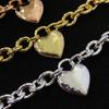 T-Style 3D Heart Bracelet & Necklace Set with OT Buckle Chain - Fashionable and Versatile Elegant Design