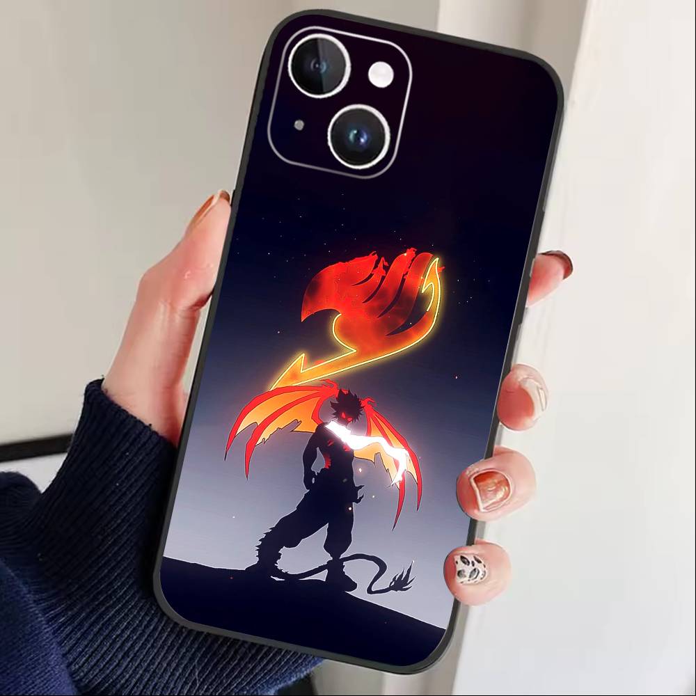 ANIME F-FAIRY TAIL Phone Case For iPhone 16,15,14,13,12,17,Pro Max,Plus Silicone Black Case