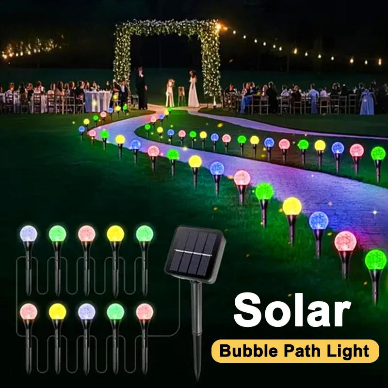 30LED Solar Bubble Ball Rasenlichter Wasserdichte Solar-Wegbeleuchtung Lichterkette für Außen Garten Terrassen Wegbeleuchtung Dekoration