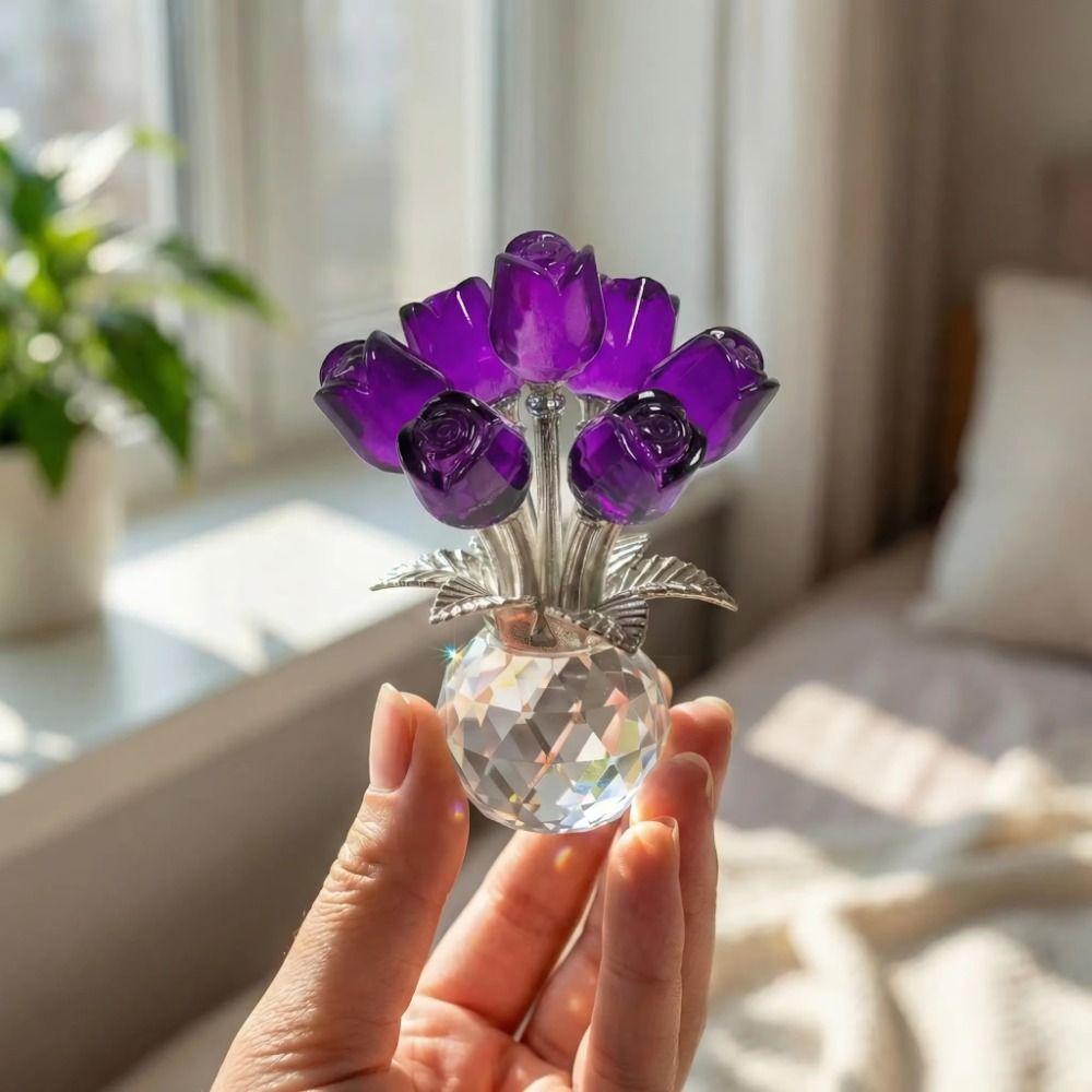 Eternal Bloom Crystal Rose Bouquet Simulated Flowers Eternal Rose Decoration  Anniversary