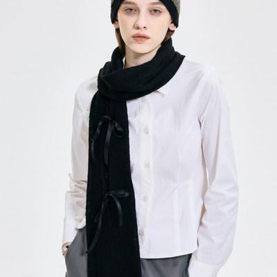 KIMZISU Ribbon Tied Muffler _ BLACK