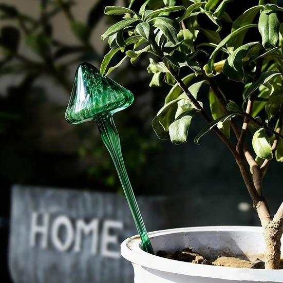 Large Self Watering Glass Mushroom Plant Watering Device UV Resistant Automatic Flower Waterer Plant Watering Tool