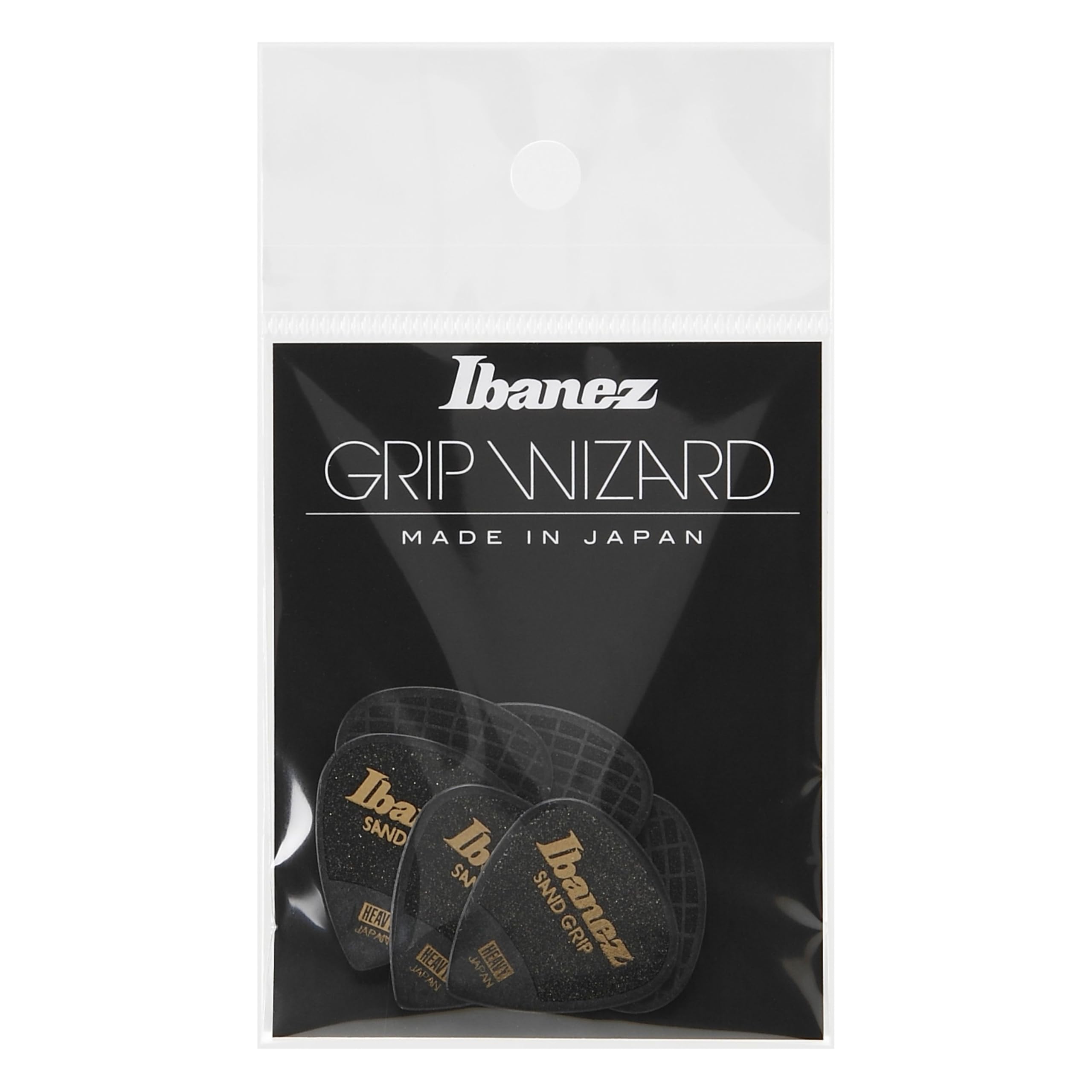 Медиатор Ibanez Grip Wizard Series Sand Grip Pick PA16HSG-BK (с нескользящим материалом)