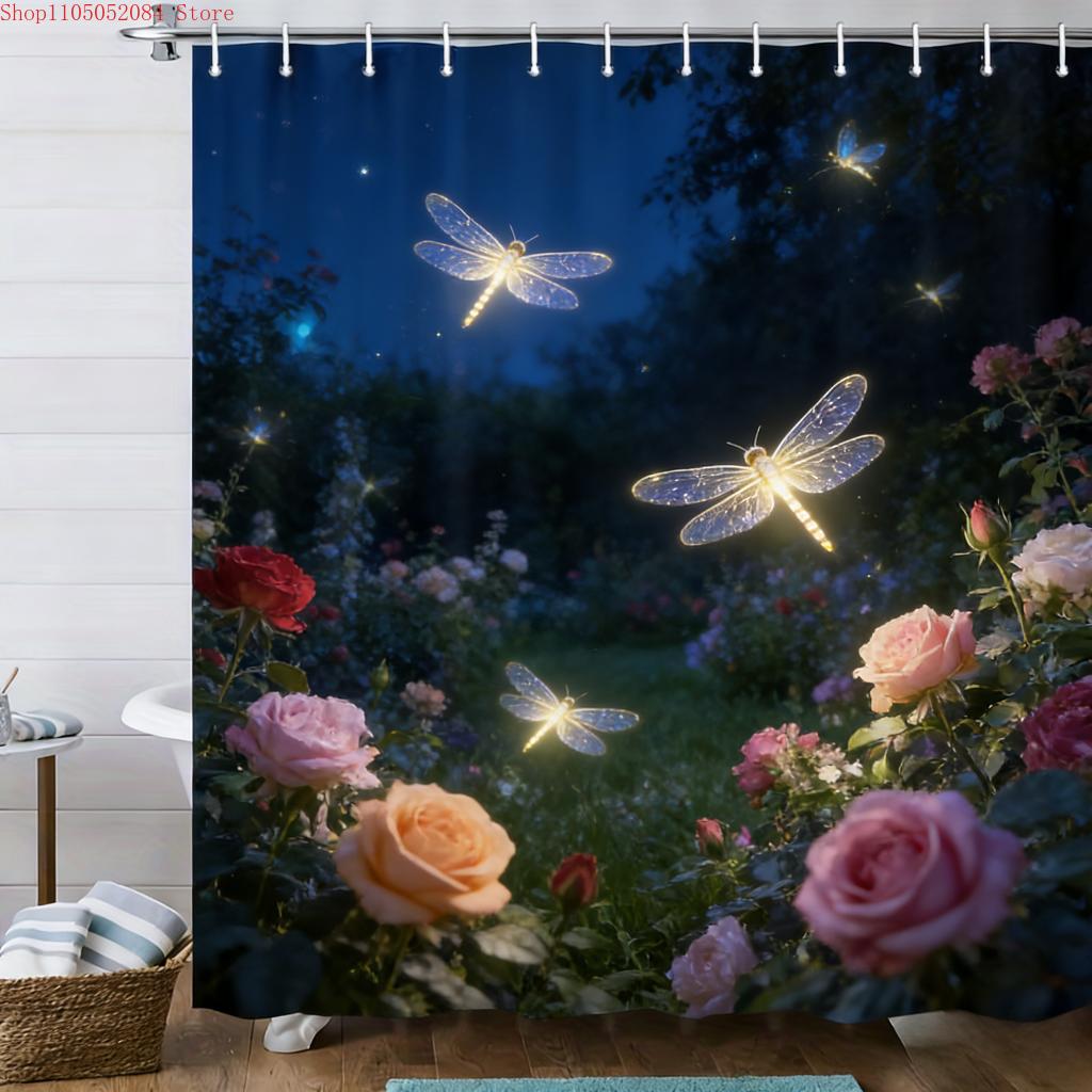 3D Glowing Tropical Fish Coral Reef Underwater Shower Curtain - Waterproof Polyester Bathroom Decor