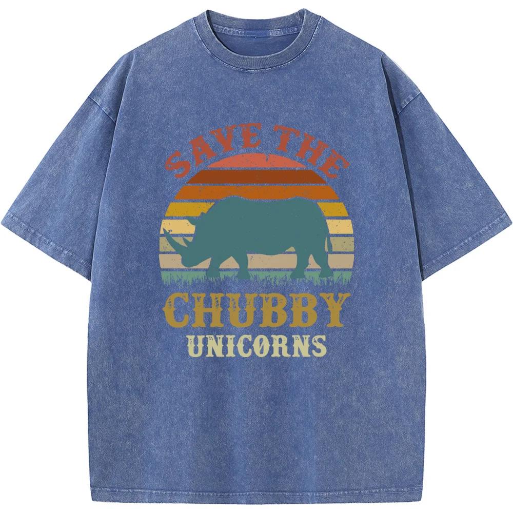 Koszulka z nadrukiem Save The Chubby Unicorns Gramy Wysokiej Jakości Prana Stara Koszulka Vintage Luźna Koszulka