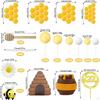 35Pcs Bee Cake Toppers, Honey Jar Topper, Creative Theme Party Decoration for Baby