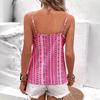 Summer Ethnic Retro Style  Women's Sexy V-neck Chain Printed Front Twisted Back Camisole Top