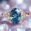 Classic Copper Alloy Zircon Ring Ladies Jewelry Wedding Promise Party Gift