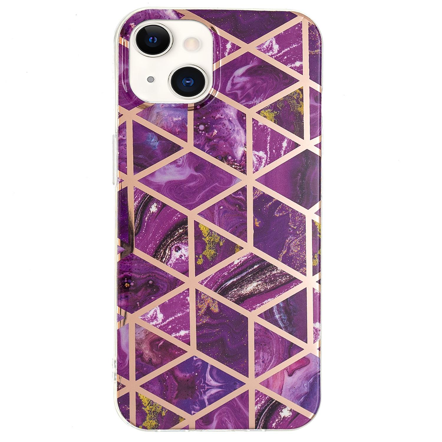 

For iPhone 15 Plus Electroplating Phone Case IMD Pattern TPU Phone Back Cover H