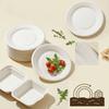 50Pcs Eco-Friendly Disposable Paper Plates Round Pulp Lunch Boxes Wedding Serving Tray Picnic